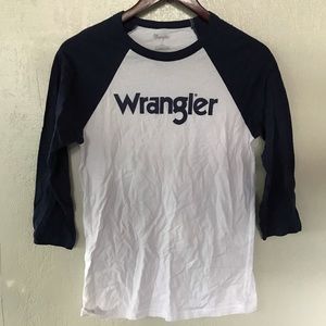 Navy Blue & White Half Sleeve Wrangler Tee